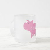 Oink rosa Schwein-T-Shirts und Geschenke Mattglastasse (Vorderseite Links)