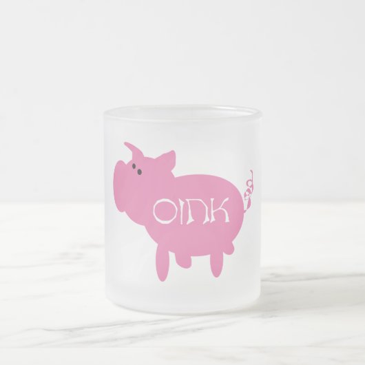 Oink rosa Schwein-T-Shirts und Geschenke Mattglastasse (Mittel)