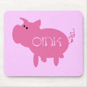 Oink rosa Schwein-T-Shirts und Geschenke Mousepad