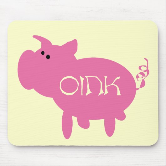 Oink rosa Schwein-T-Shirts und Geschenke Mousepad (Vorne)