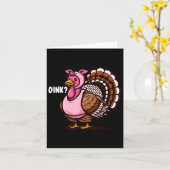 Oink Turkey Erntedank Funny in Pig versteckt Hal Karte (Gelbe Blume)