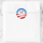 Oinkbama Runder Aufkleber (Tasche)
