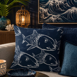 Oio - Hawaiianischer Knochenfisch-Druck Kissen