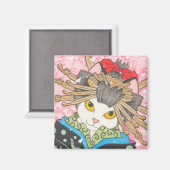 Oiran Kitty Magnet (Vorderseite/Rückseite)