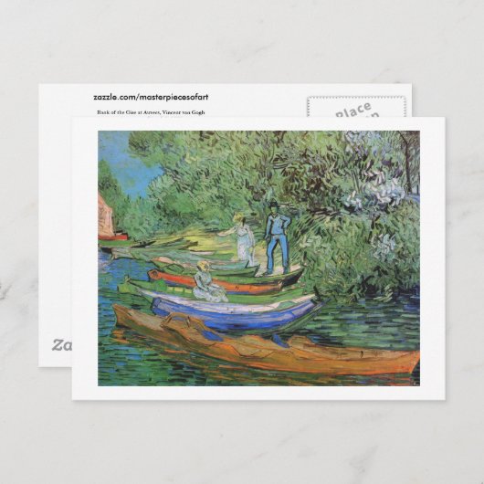 Oise Bank in Auvers, Vincent van Gogh Postkarte (Vorne/Hinten)