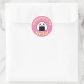 oishii onigiri - Kawaii Onigiri Rice Ball Runder Aufkleber (Tasche)