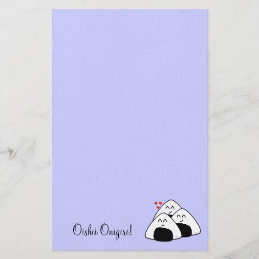 Oishii Onigiri stationär (Lavendel) Briefpapier (Vorderseite)