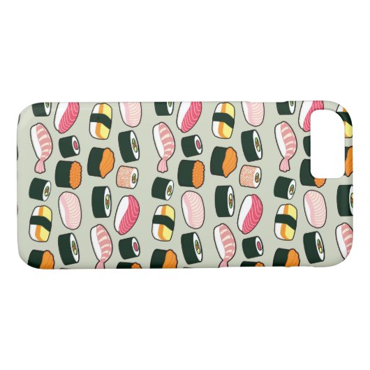 Oishii Sushi Fun Illustrations Pattern (grau) Case-Mate iPhone Hülle (Rückseite (Horizontal))