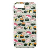 Oishii Sushi Fun Illustrations Pattern (grau) Case-Mate iPhone Hülle (Rückseite)