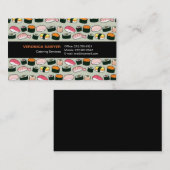 Oishii Sushi Fun Illustrations Pattern (grau) Visitenkarte (Vorne/Hinten)
