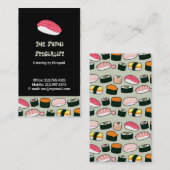 Oishii Sushi Fun Illustrations Pattern (grau) Visitenkarte (Vorne/Hinten)