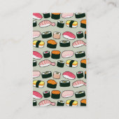 Oishii Sushi Fun Illustrations Pattern (grau) Visitenkarte (Rückseite)