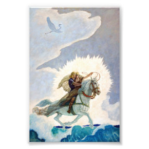 Oisin fährt zum Land der Jugend von N. C. Wyeth Fotodruck