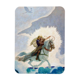 Oisin fährt zum Land der Jugend von N. C. Wyeth Magnet