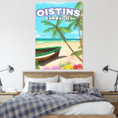 Oistins Barbados Vintages Strandposter Leinwanddruck (Insitu (Schlafzimmer))