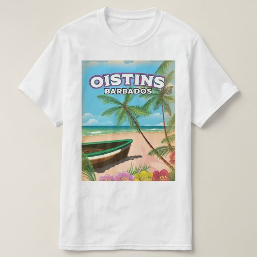 Oistins Barbados Vintages Strandposter T-Shirt (Design vorne)