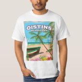 Oistins Barbados Vintages Strandposter T-Shirt (Vorderseite)