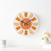 OJ Orange Juice Fruit Kitchen Breakfast Nook Große Wanduhr (Zuhause)