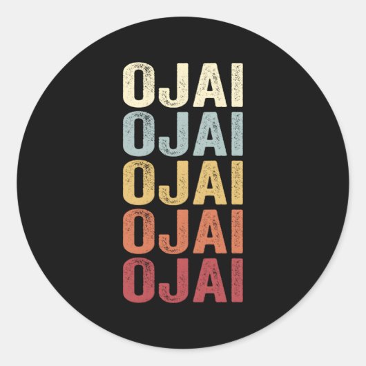 Ojai California Ojai Ca Text Runder Aufkleber (Vorderseite)