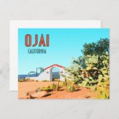 Ojai California Succulent Cactus Vintag Flat Card (Vorne/Hinten)