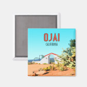 Ojai California Sukkulente Kaktus Vintag Magnet (Vorderseite/Rückseite)