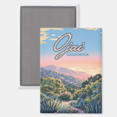 Ojai California Topa Topa Berge Landschaft Magnet (Vorderseite/Rückseite)