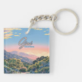 Ojai California Topa Topa Berge Landschaft Schlüsselanhänger (Rückseite)