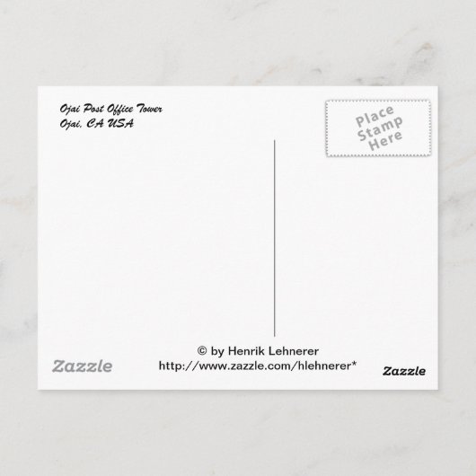 Ojai Post Tower Postkarte (Rückseite)