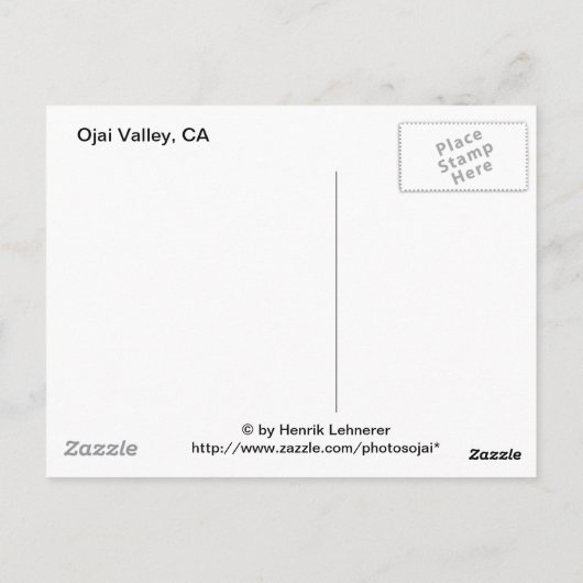 Ojai-Tal mit Schnee Postkarte (Rückseite)