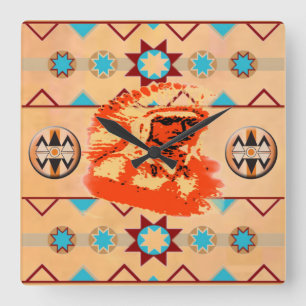 Ojibwa Wall Clock Quadratische Wanduhr
