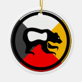 Ojibway Dodem Makwa Keramikornament (Vorne)