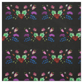 Ojibwe Black Floral Pattern Stoff (Muster)