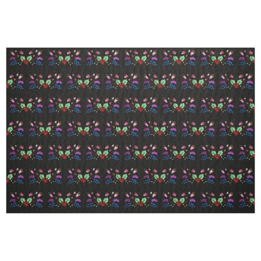 Ojibwe Black Floral Pattern Stoff (Fat Quarter (45,7 x 55,9 cm))
