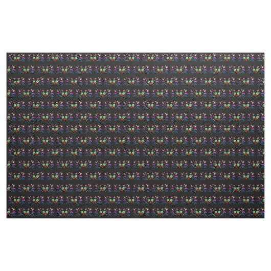 Ojibwe Black Floral Pattern Stoff (Yard (91,4 cm))