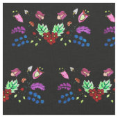 Ojibwe Black Floral Pattern Stoff (Nahaufnahme)