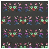 Ojibwe Black Floral Pattern Stoff (Muster)