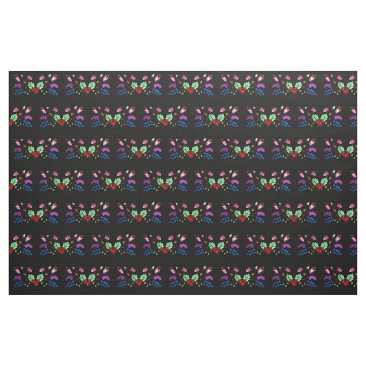 Ojibwe Black Floral Pattern Stoff (Fat Quarter (45,7 x 55,9 cm))