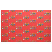 Ojibwe Blumendesign mit rotem Hintergrund Stoff (Fat Quarter (45,7 x 55,9 cm))