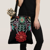Ojibwe Firekeepers Floral Motif Black Tasche (Von Nahem)