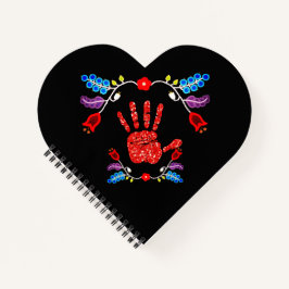 Ojibwe Floral Motif MMIW Black Notizblock