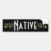 Ojibwe Floral Native American Black Auto Autoaufkleber (Vorne)