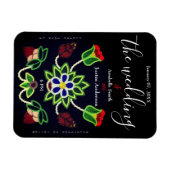 Ojibwe Floral Strawberry Black Wedding Einladung Magnet (Horizontal)
