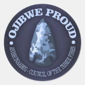 Ojibwe Proud (Pfeilspitze) Runder Aufkleber (Vorderseite)