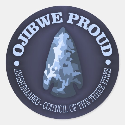 Ojibwe Proud (Pfeilspitze) Runder Aufkleber (Vorderseite)