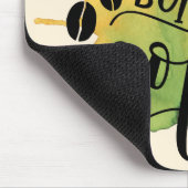 Ok, aber der erste Kaffee auf grünem Wasser Hinter Mousepad (Ecke)