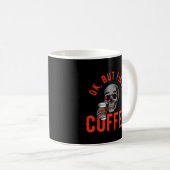 Ok, aber der erste Kaffee - Schädelkaffee Kaffeetasse (VorderseiteRechts)