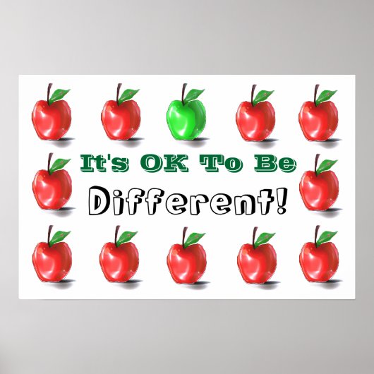 OK, anders zu sein! Poster Druck Schild (Vorne)