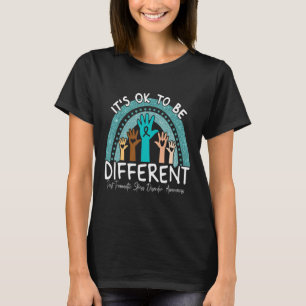 Ok be Different Rainbow Aquamarin Ribbon Warrior P T-Shirt