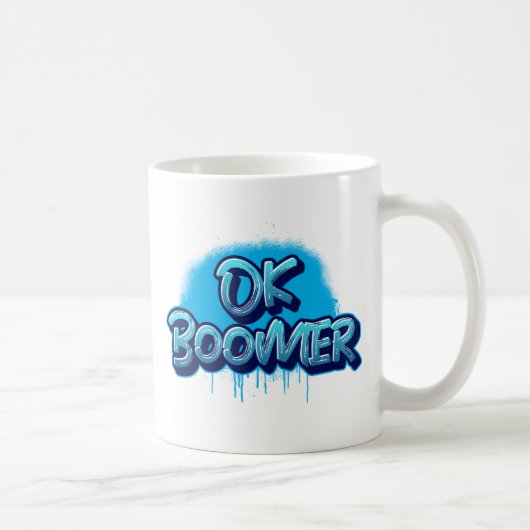 Ok Boomer in Blue Graffiti Kaffeetasse (Rechts)