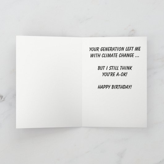 OK Boomer Old Man Birthday Card Karte (Innenseite)